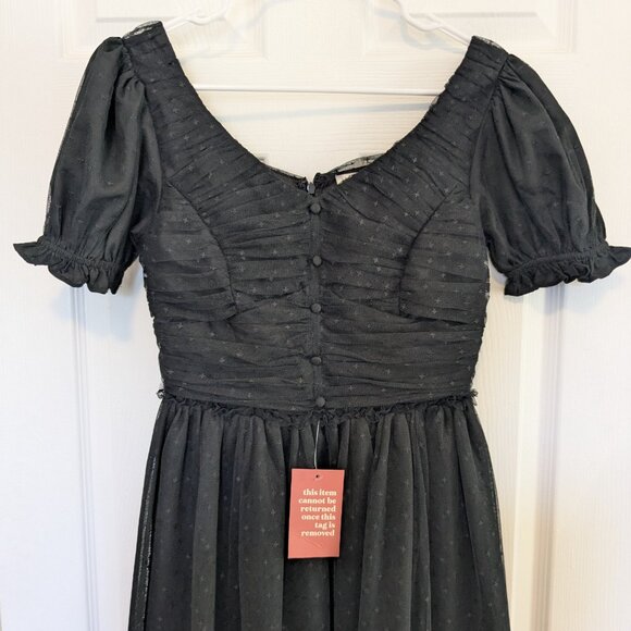 NWT Ivy City Co Gala Tulle Dress Small Whimsical Gather Skeleton Black Ballerina - Picture 6 of 16